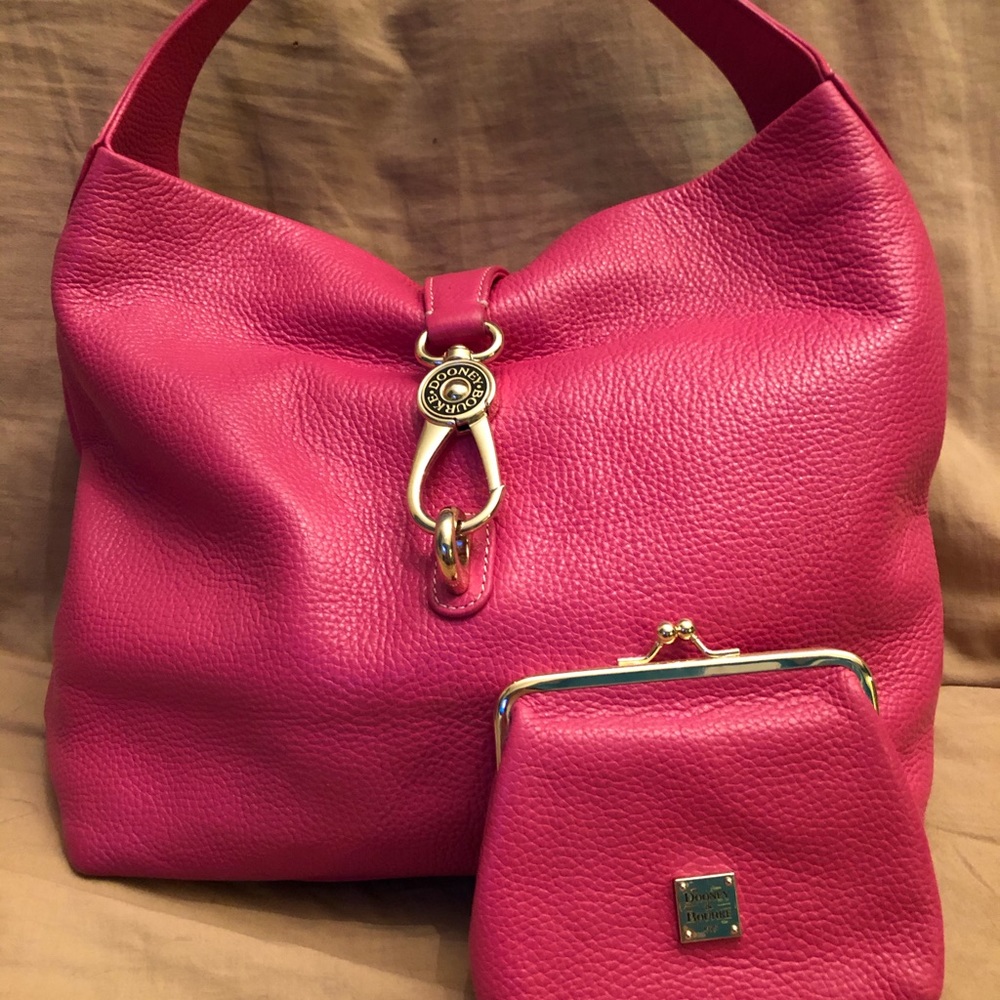 D&B hot pink large handbag and coin purse wallet